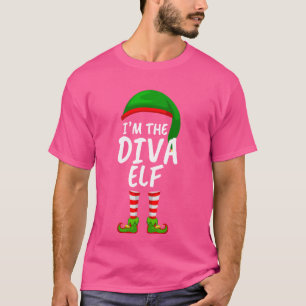Camiseta Família Combinada Eu Sou A Elfa Diva Natal
