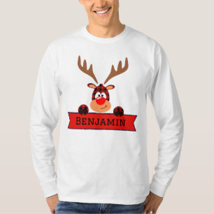 Camiseta Família Combinando Natal Buffalo Xadrez Rena