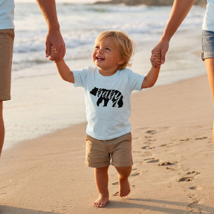Camiseta Família Combinando Urso Bebê Azul Gelo