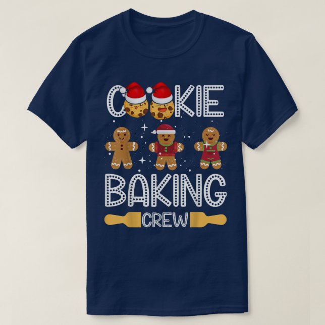 Camiseta Família Cookie Baking Crew Papais noeis de Natal (Frente do Design)