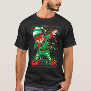 Camiseta Família Correspondendo Feia Luzes De Xmas Dabbing