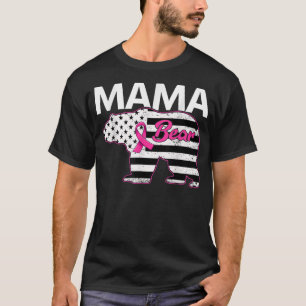 Camiseta Família Correspondendo Tee Mama Ursa Cancer Awaren