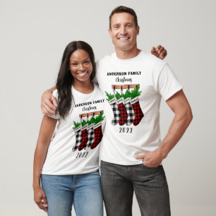 Camiseta Família Correspondente de 4 Natal