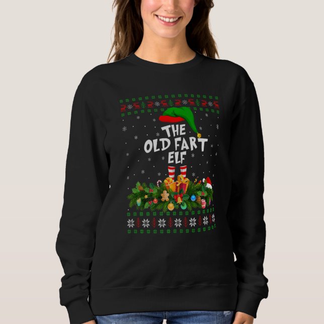 Camiseta Família Correspondente Feia O Velho Fart Elf Natal (Frente)