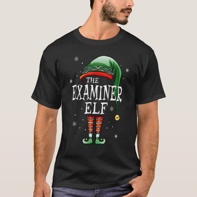Camiseta Família Correspondente O Natal Do Examinador Elf (Frente)