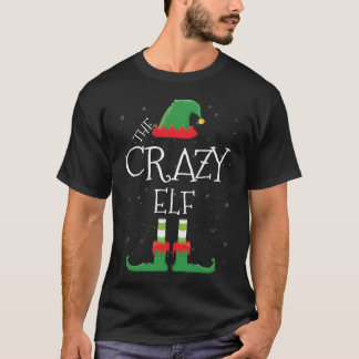 Camiseta Família CRAZY Elf Correspondendo às festas de Nata