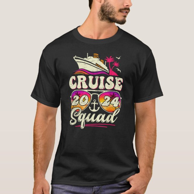 Camiseta Família Cruise Squad 2024 Férias Correspondentes (Frente)