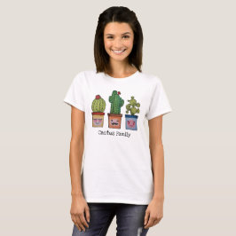 Camiseta Família Cute Cactus Em Aquarela