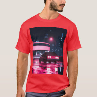 Camiseta Família da cidade Synthwave Vaporwave Car