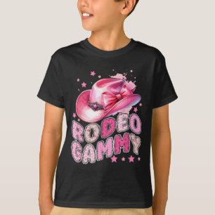 Camiseta Família da Vovó Rodeio Cowgirl Rosa de 1º Aniversá