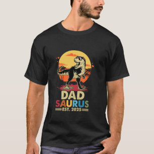 Camiseta Família Dadsaurus Trex Dinosaur Pai Saurus Est 202