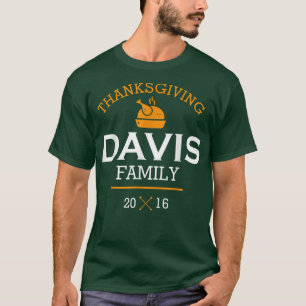 Camiseta Família Davis de Ação de Graças 2016 T Ação de Gra