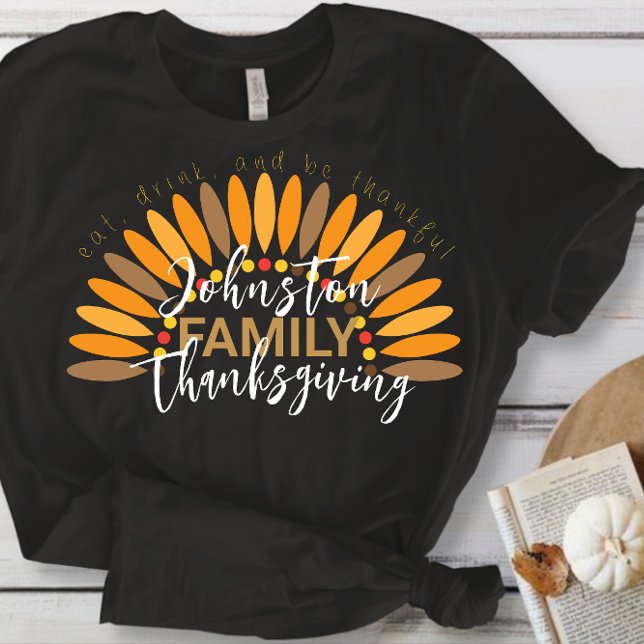 Camiseta Família de Ação de Graças Fall (These personalized turkey shirts are great Thanksgiving idea for family gatherings. )