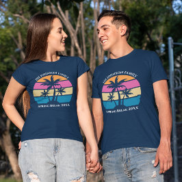 Camiseta Família de Árvores de Palma de Praia de Break Pers