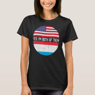 Camiseta Família de Bandeiras Meio-Americana Half Luxembour