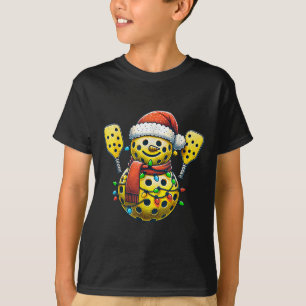 Camiseta Família de boneco de neve com chapéu de Papai Noel