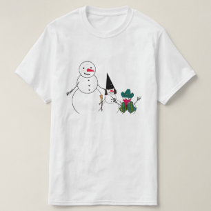 Camiseta Família de Boneco de Neve Halloween