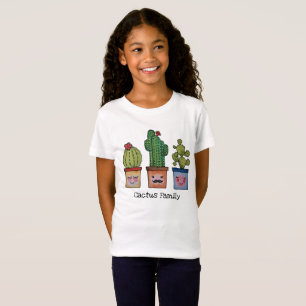 Camiseta Família de cacto bonito na aguarela