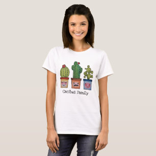 Camiseta Família de cacto bonito na aguarela