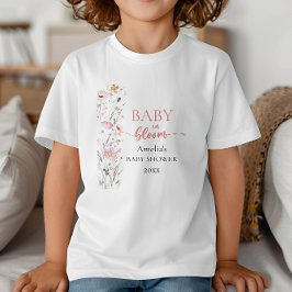 Camiseta Família de Chás de fraldas de flor selvagem