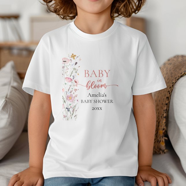 Camiseta Família de Chás de fraldas de flor selvagem (Criador carregado)