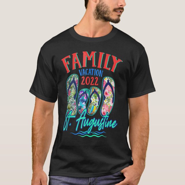 Camiseta Família de Chinelos Augustine Florida Vacation 202 (Frente)