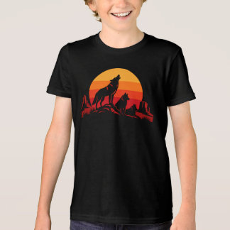 Camiseta Família de coiotes ao pôr do sol - Vida Selvagem d