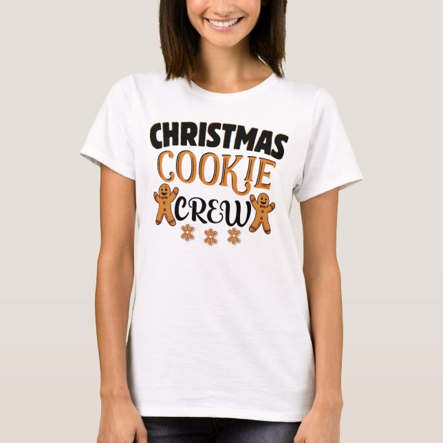 Camiseta Família de Combinação de Tripulação de Natal Cooki (Frente)