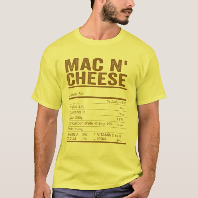 Camiseta Família De Comidas De Nutrição Mac E Queijo Que Nã (Frente)