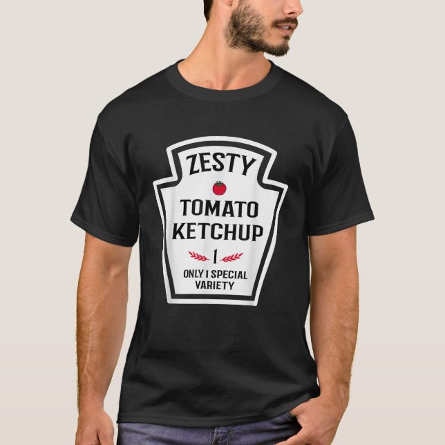 Camiseta Família de Condimentos do Grupo Ketchup Zesty Toma (Frente)