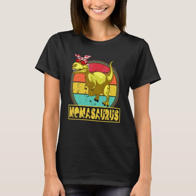 Camiseta Família de Dias de as mães Momasaurus Rex Dinosaur (Frente)