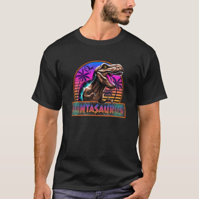 Camiseta Família de Dinossauros Rex T Rex do Auntasaurus Co (Frente)