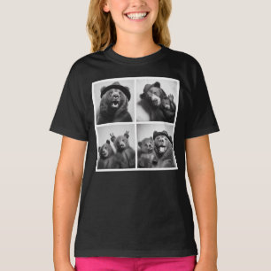 Camiseta Família de diversão de fotobooth com urso grizzly
