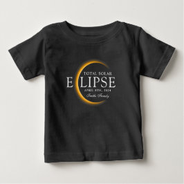 Camiseta Família de Eclipse Solar Total 2024 Dourada e Pret