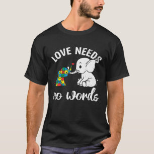 Camiseta Família de Elefante Fofa Amor Apoio Autismo