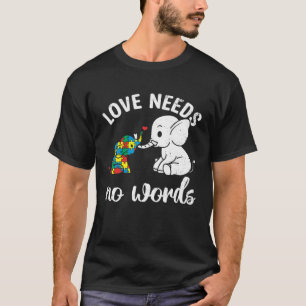 Camiseta Família de Elefante Fofa Amor Apoio Autista Autism