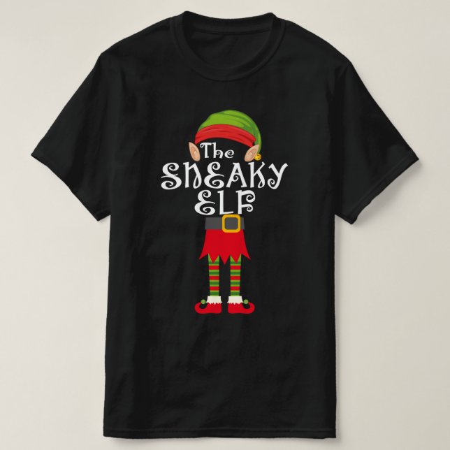 Camiseta família de elf neaky combinando com o natal (Frente do Design)