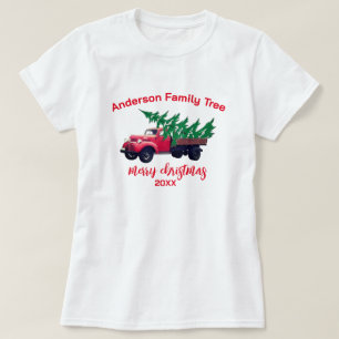 Camiseta Família de Feliz Natal do Caminhão Vermelho Person