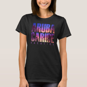 Camiseta Família de Férias de Verão de Aruba Caribe Beach