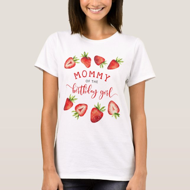 Camiseta Família de Festas de aniversário Strawberry Girl (Frente)