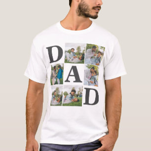 Camiseta Família de fotos simples do Pai 6 do Dia de os pai