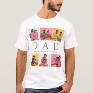 Camiseta Família de fotos simples do Pai 6 do Dia de os pai