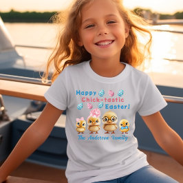 Camiseta Família de Franguinhos Felizes de Páscoa