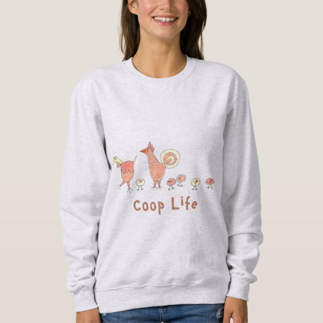Camiseta Família De Galinhas - Vida Ilustrada De Coop (Frente)
