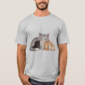 Camiseta Família de Gatinhos Aconchegantes