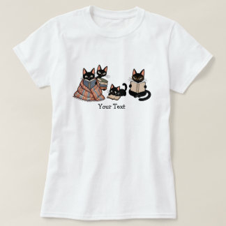 Camiseta Família de Gato Preto Presente Vintage Aconchegant