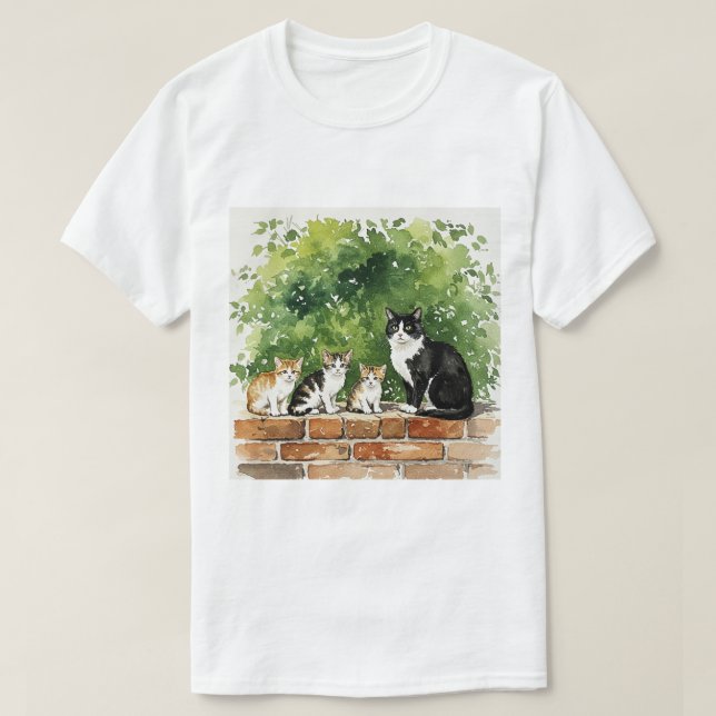 Camiseta Família de gatos (Frente do Design)