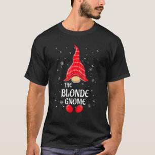 Camiseta Família de Gnomo Loiro de Natal Fósforo Pijama