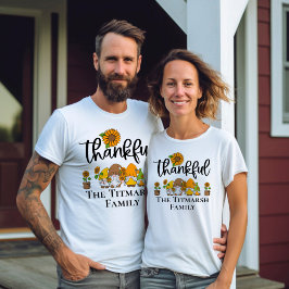 Camiseta Família de gnomos de girassol.