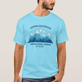 Camiseta Família de inverno Personalizada Reunião Azul Mont